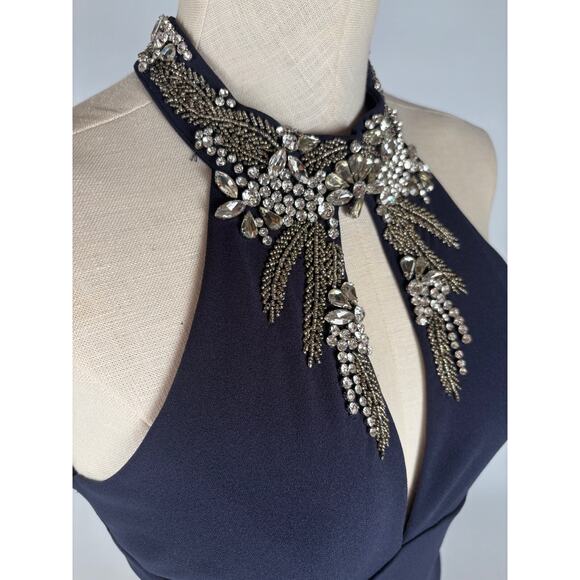 Lulus Womens Evening Dress Beaded Bodycon Navy Blue XS NWT Wedding Special Event - Picture 9 of 9